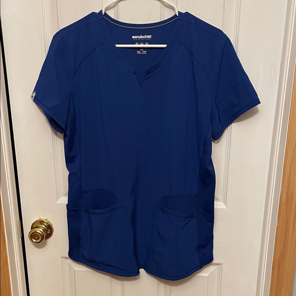 Scrubstar Women's Short Sleeve V-Neck Top in Royal navy Blue